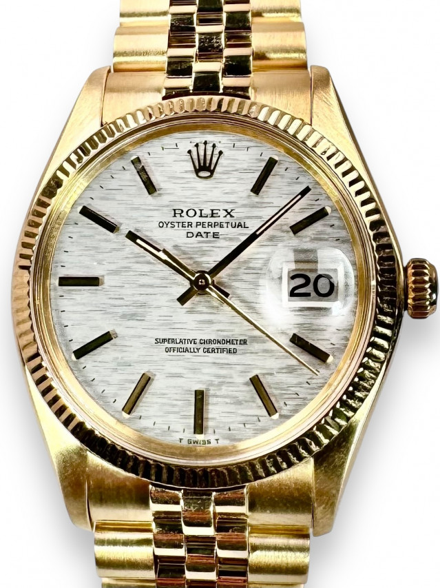 Rolex 1503 Yellow Gold on Jubilee, Fluted Bezel Champagne with Gold Index