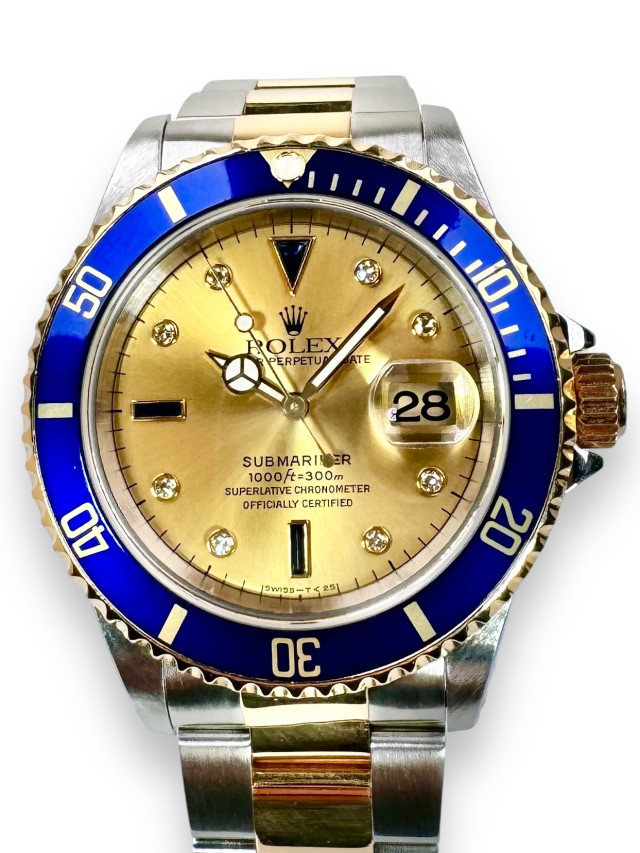 Rolex Submariner 16613 Champagne Serti Dial