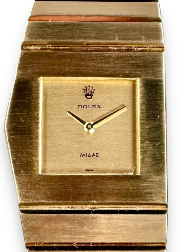 Rolex 9630 Yellow Gold on Midas Champagne with Rolex Crown