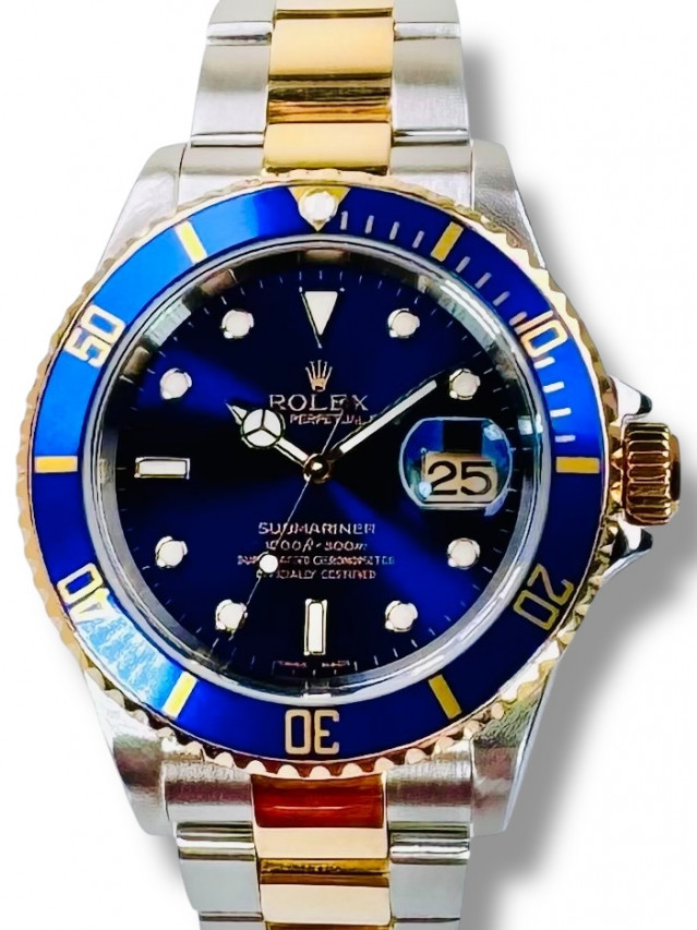 Rolex Submariner 16613 Blue 18 KT Gold & Steel