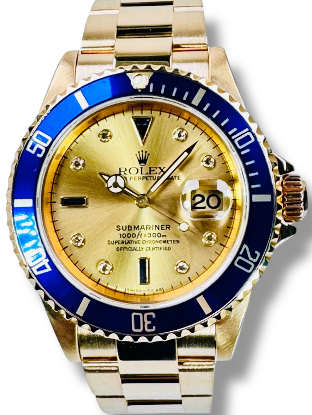 Rolex 16618 Yellow Gold on Oyster Blue