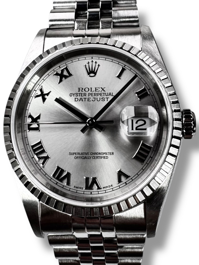 Rolex Datejust 16220 Stainless Steel Rhodium Dial