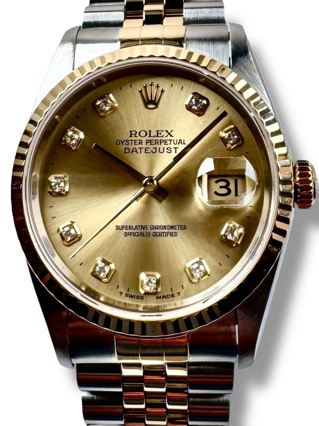 Rolex Datejust 16233 Champagne Diamond Dial