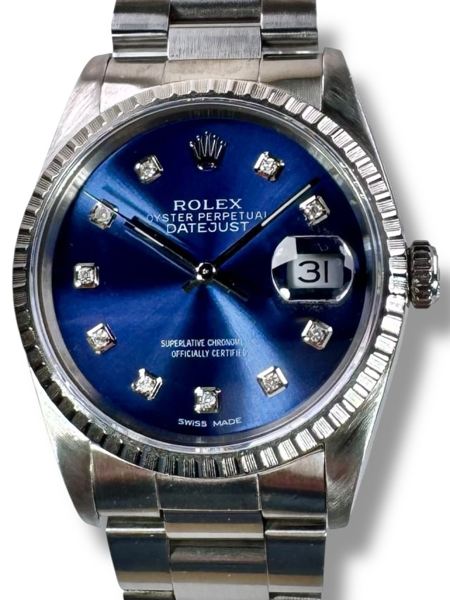 Rolex Datejust 16220  Blue Diamond Dial