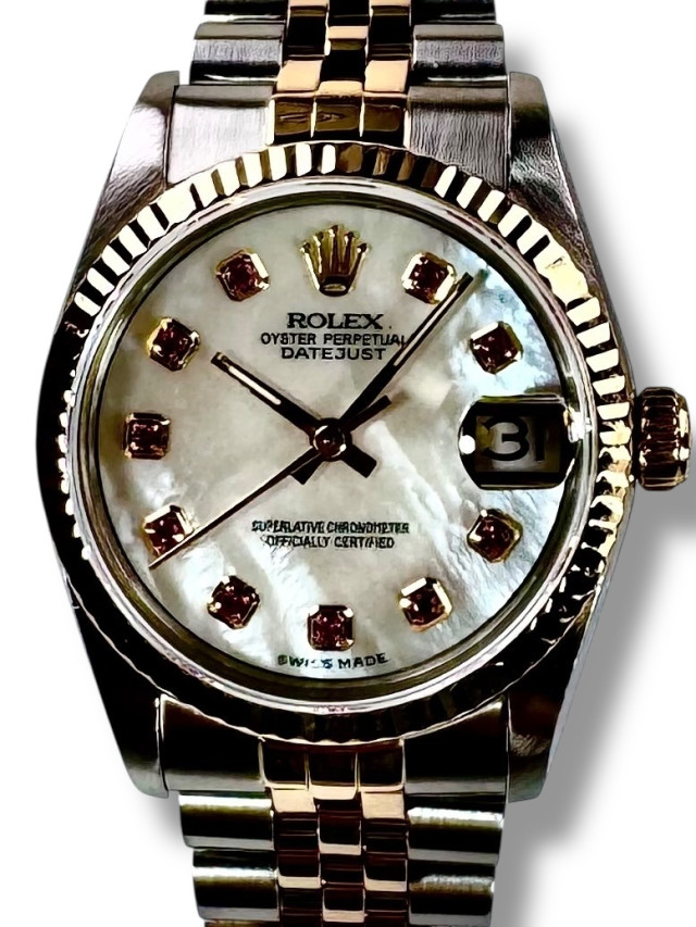 Rolex Datejust 68273  Mother Of Pearl Ruby Dial