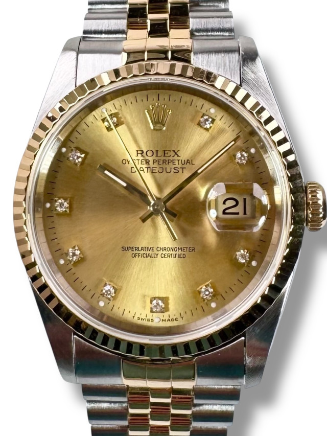 Rolex Datejust 16233 Champagne Diamond Dial