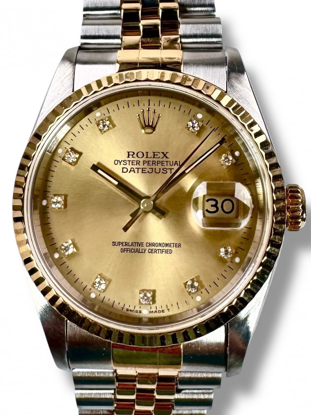 Rolex Datejust 16233 Champagne Diamond Dial