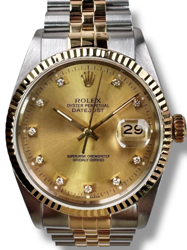 Rolex Datejust 16013 Champagne Diamond Dial