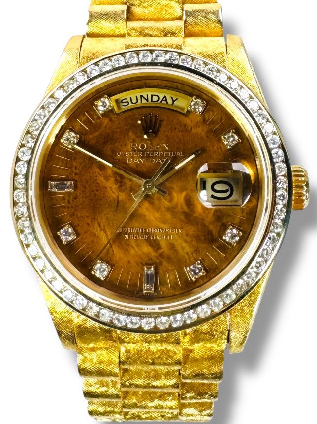 Rolex Day-Date 18038 18KT Burlwood Dial