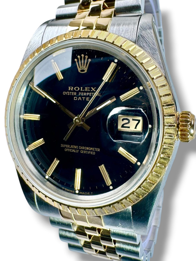 Rolex 15053 Yellow Gold & Steel on Jubilee, Finely Engine Turned Bezel Champagne with Gold Index