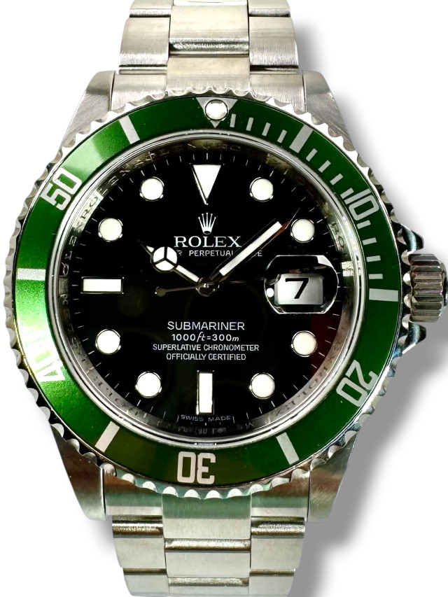 Rolex Submariner 16610LV "Kermit" Engraved Rehaut 2008