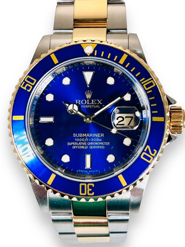 Blue Rolex Submariner 16613 Engraved Rehaut 40MM