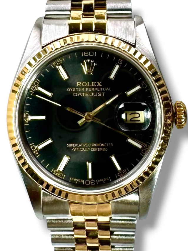 Rolex Datejust 16013 Bright Black Dial 36 MM