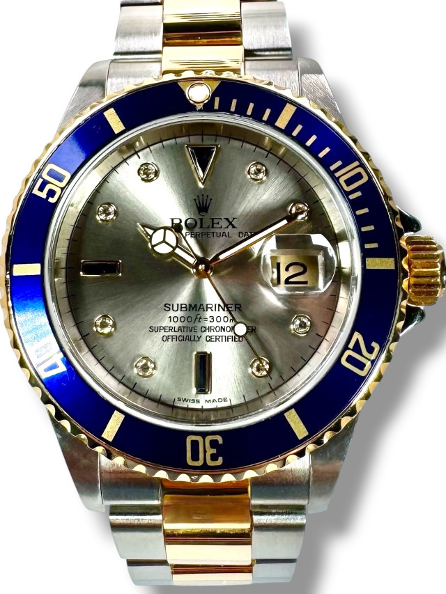 Rolex 16613 Yellow Gold & Steel on Oyster Champagne Diamond Dial