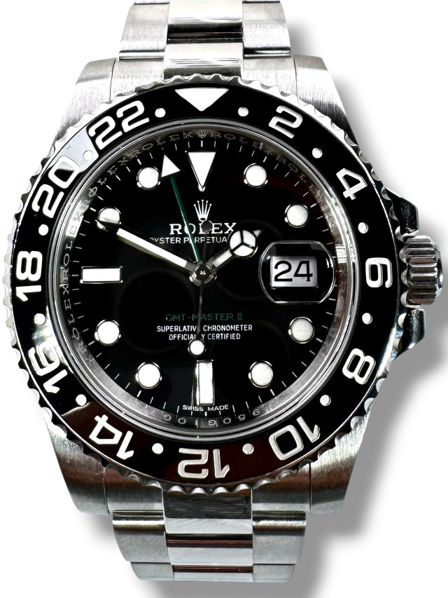 Rolex 116710 Steel on Oyster, Black Ceramic Black
