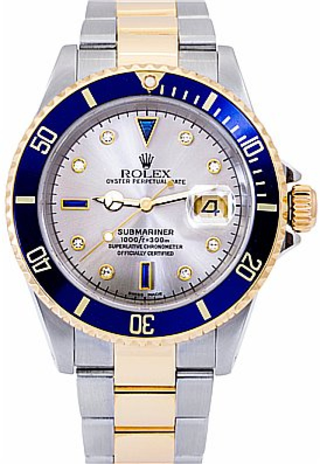 Rolex 16613 Yellow Gold & Steel on Oyster, Blue Slate Diamond Dial