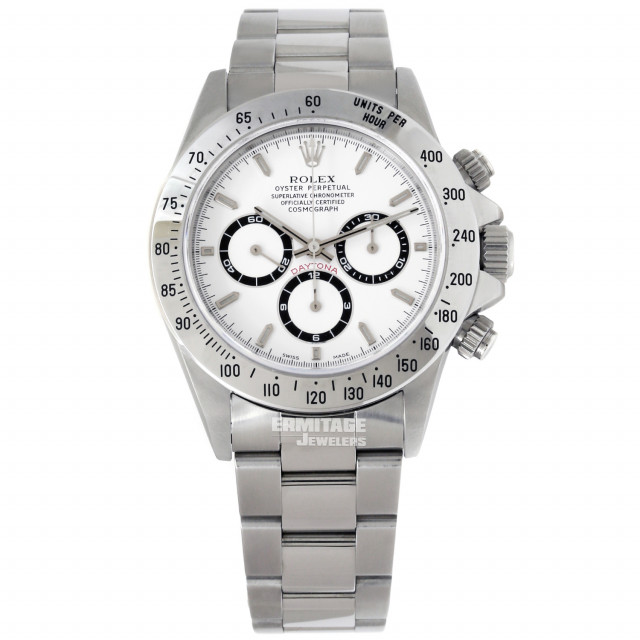 Rolex 16520 Steel on Oyster White with Luminous Index on Platinum