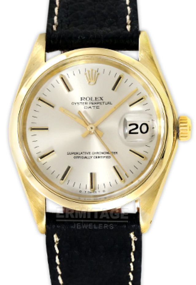 Vintage Gold Rolex Date 1503 Year 1972 with Grey Dial