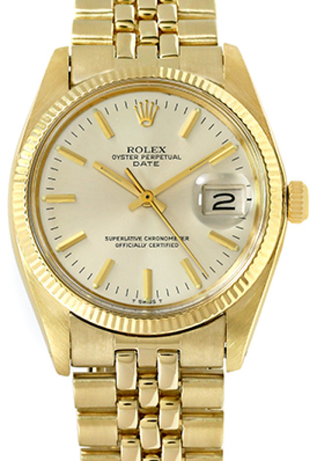 Rolex 1503 Yellow Gold on Jubilee, Fluted Bezel Steel with Gold Index