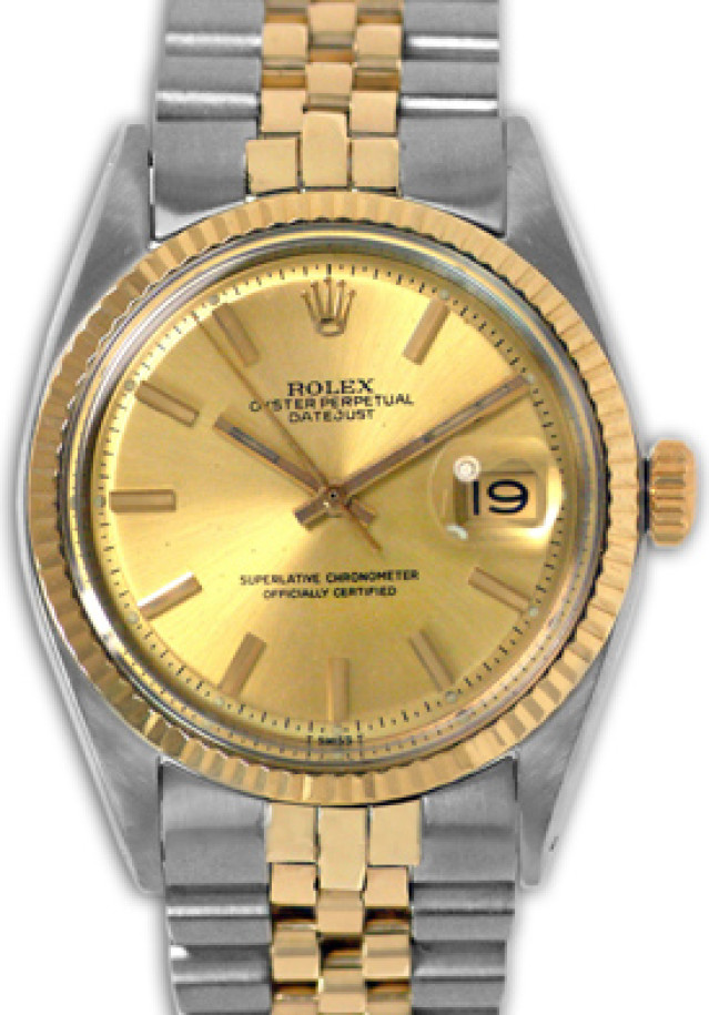 Vintage Rare Rolex Datejust 1601 Gold & Steel Circa 1972