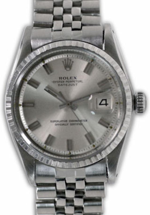 Rolex 1603 Steel on Jubilee, Fluted Bezel Steel with Silver Index