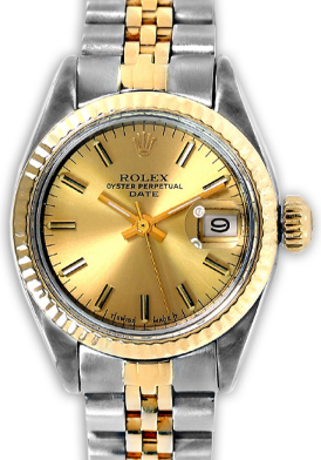 Vintage Rolex Date 6917 Gold & Steel with Champagne Dial