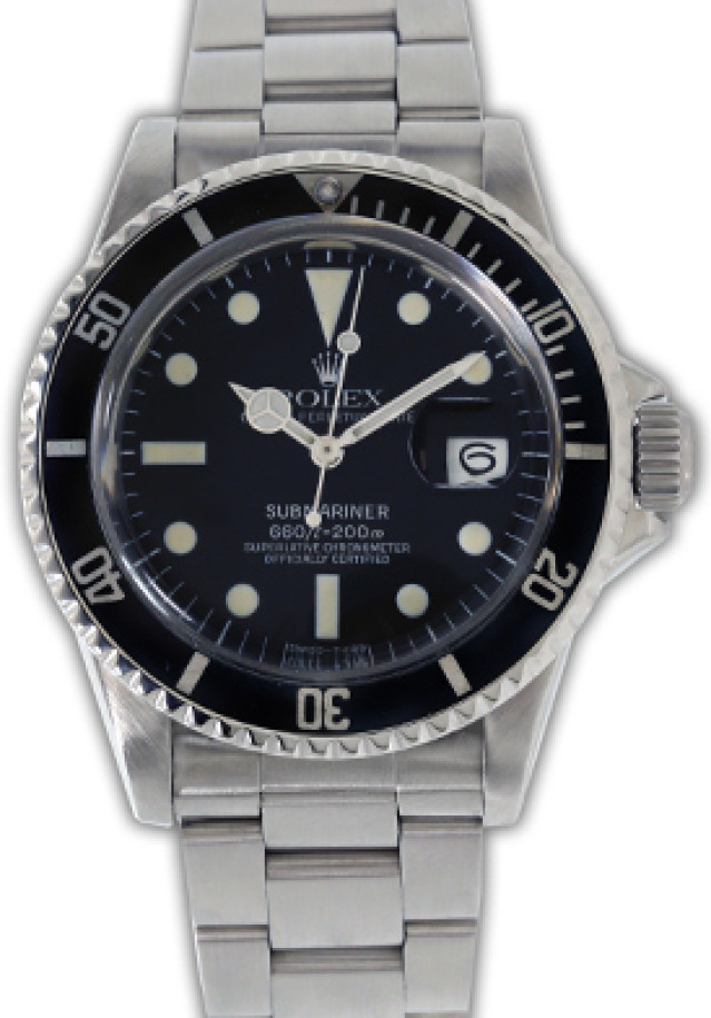Vintage Rolex Submariner 1680 Steel 1970 with Black Dial