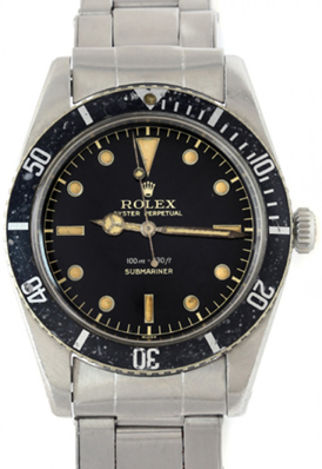 Rolex 5508 Steel on Oyster Stretch, Black Bezel Black Gilt with Luminous Dots & Index