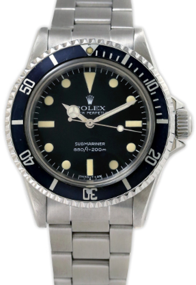 Vintage Rolex Submariner 5513 Steel with Black Dial 1979
