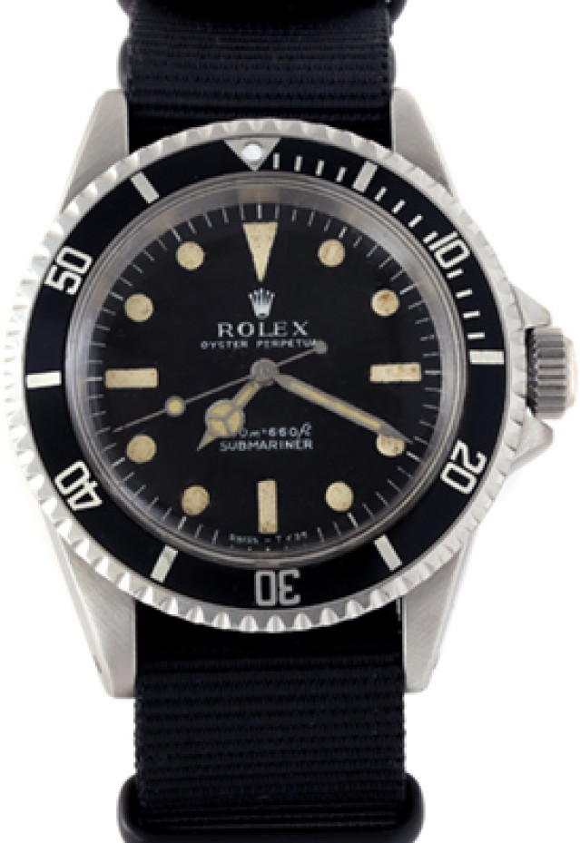 Rolex 5513 Steel on Strap, Black Bezel Black