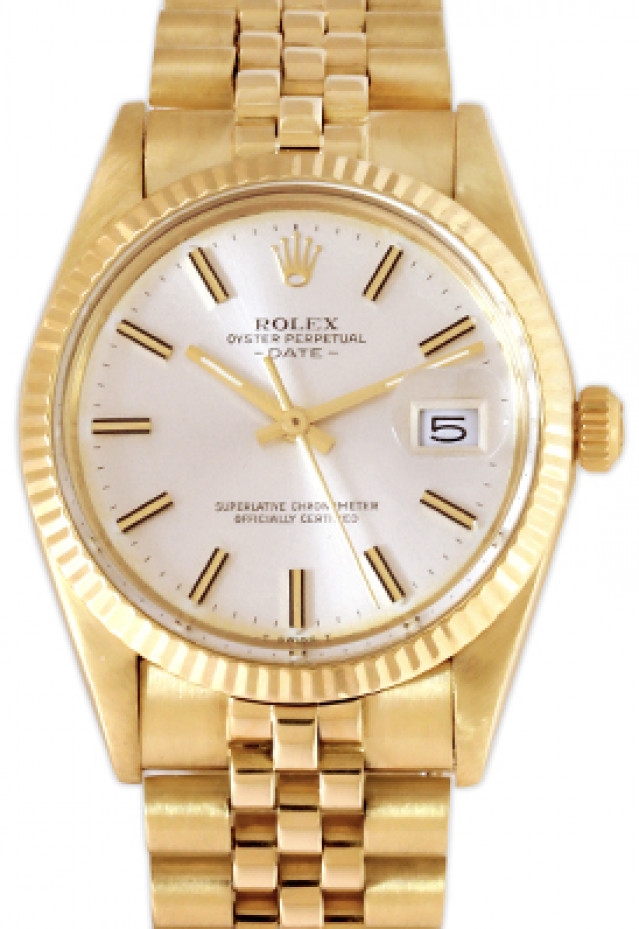 Rolex 15037 Yellow Gold on Jubilee, Fluted Bezel Steel with Gold Index