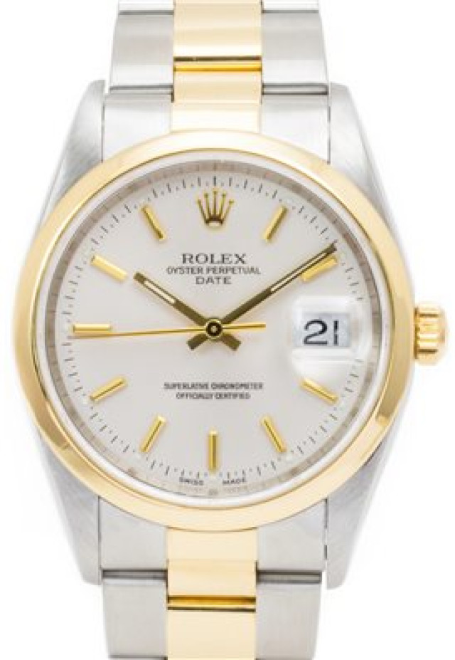 Rolex 15203 Yellow Gold & Steel on Oyster, Smooth Bezel Steel with Gold Index