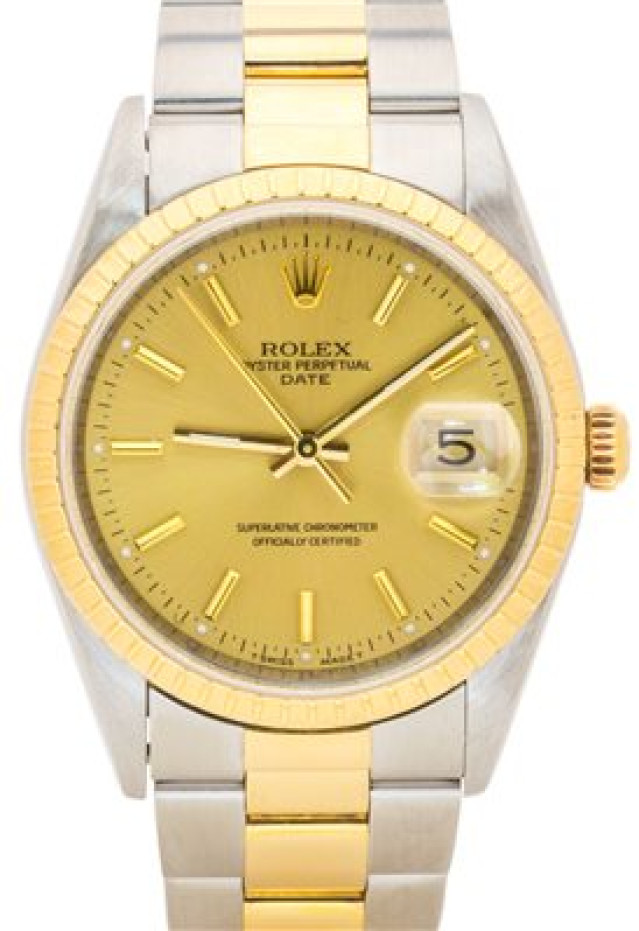 Pre-Owned Rolex Date 15223 with Champagne Dial