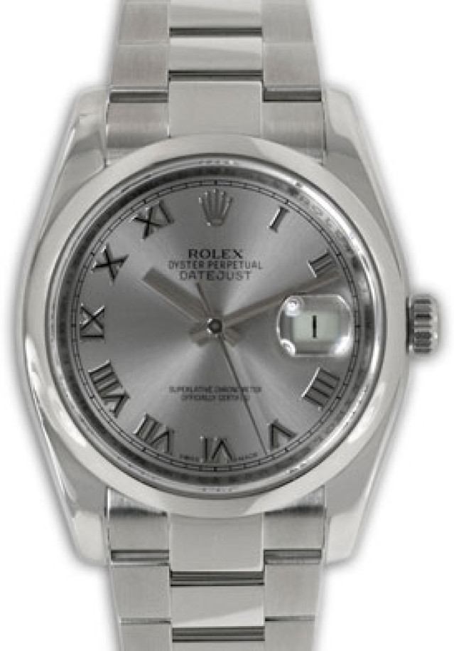 Rolex 116200 Steel on Oyster, Smooth Bezel Steel with Silver Roman
