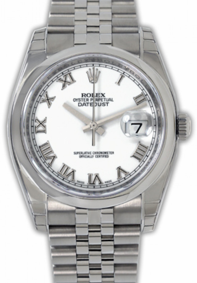 Rolex Datejust 116200 Steel with White Dial & Roman Markers