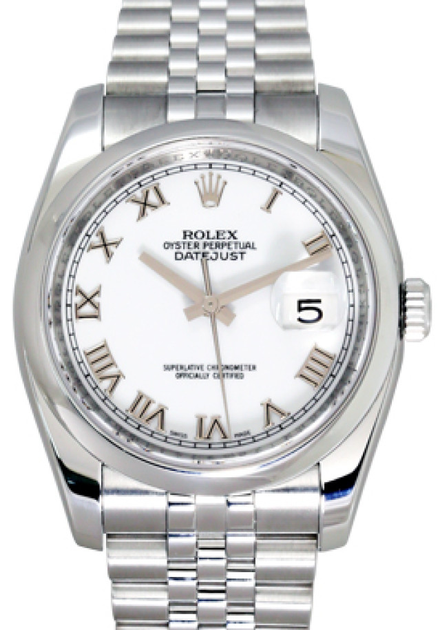 Rolex 116200 Steel on Jubilee, Smooth Bezel White with Silver Roman