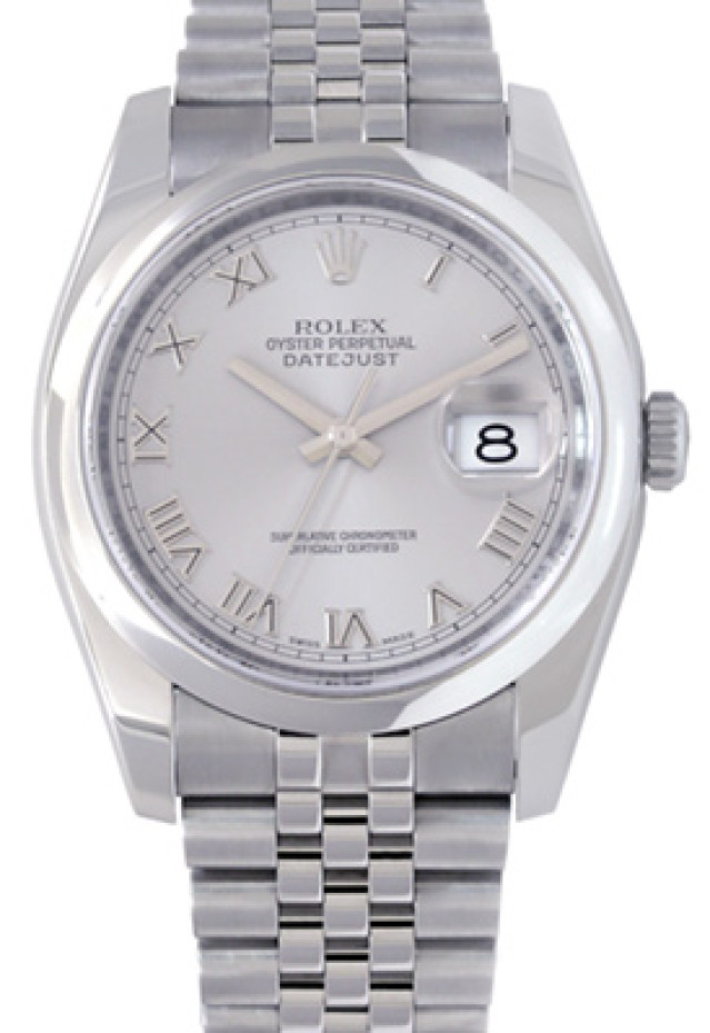 Rolex 116200 Steel on Jubilee, Smooth Bezel Steel with Silver Roman