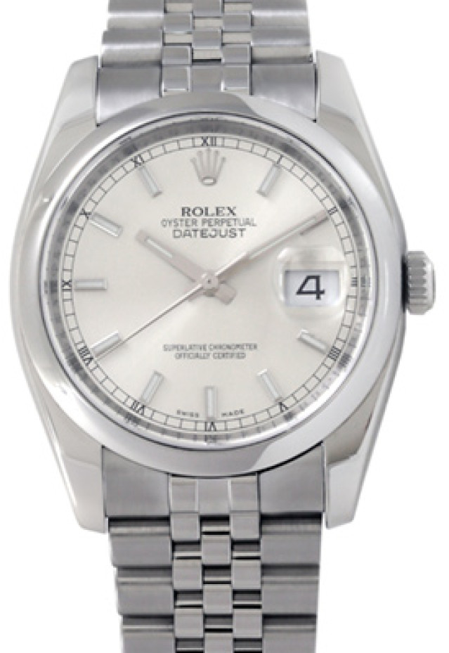 Rolex 116200 Steel on Jubilee, Smooth Bezel Steel with Luminous Silver Index
