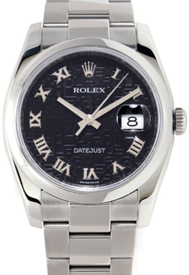 Rolex 116200 Steel on Oyster, Smooth Bezel Black with Silver Roman