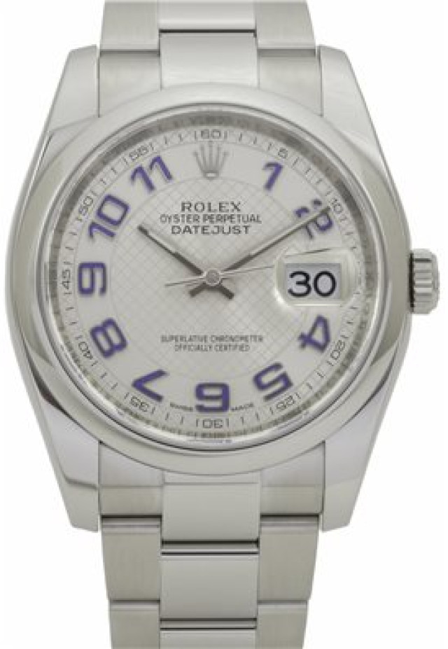 Rolex 116200 Steel on Oyster, Smooth Bezel Steel with Blue Luminous Arabic