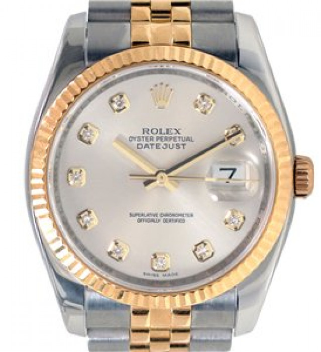 Rolex Datejust 116233 with Diamonds on Silver Dial