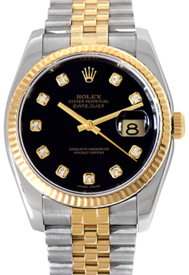 Pre-Owned Two Tone Rolex Datejust 116233 with Diamonds