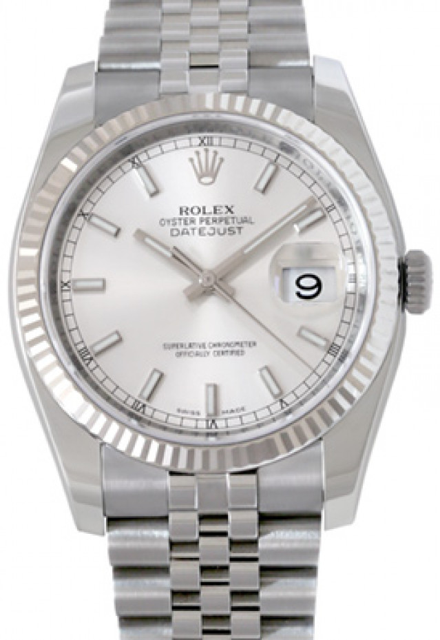 Rolex 116234 White Gold & Steel on Jubilee Steel with Silver Index
