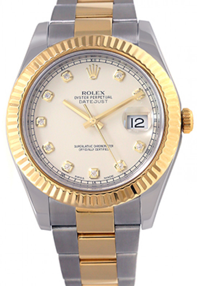 Diamond Dial Rolex Datejust II 116333 Gold & Steel
