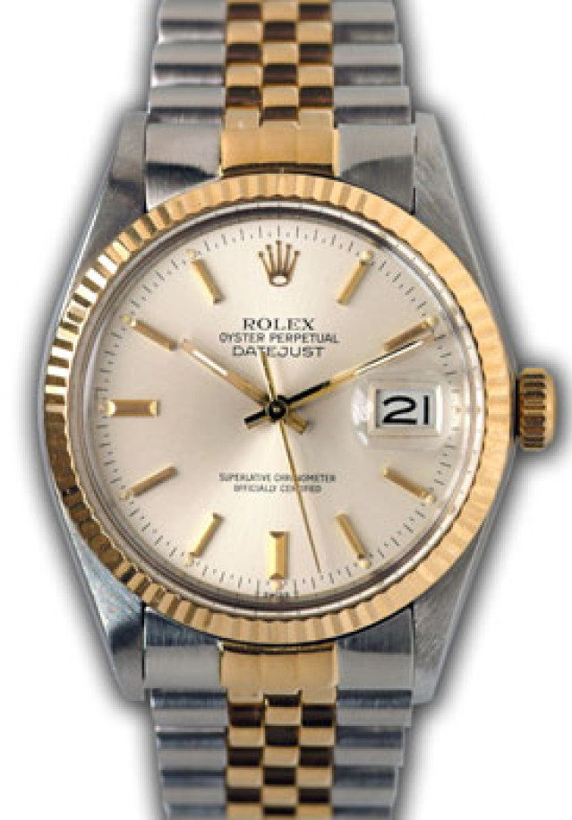 Rolex Datejust 16013 Gold & Steel With Silver Dial