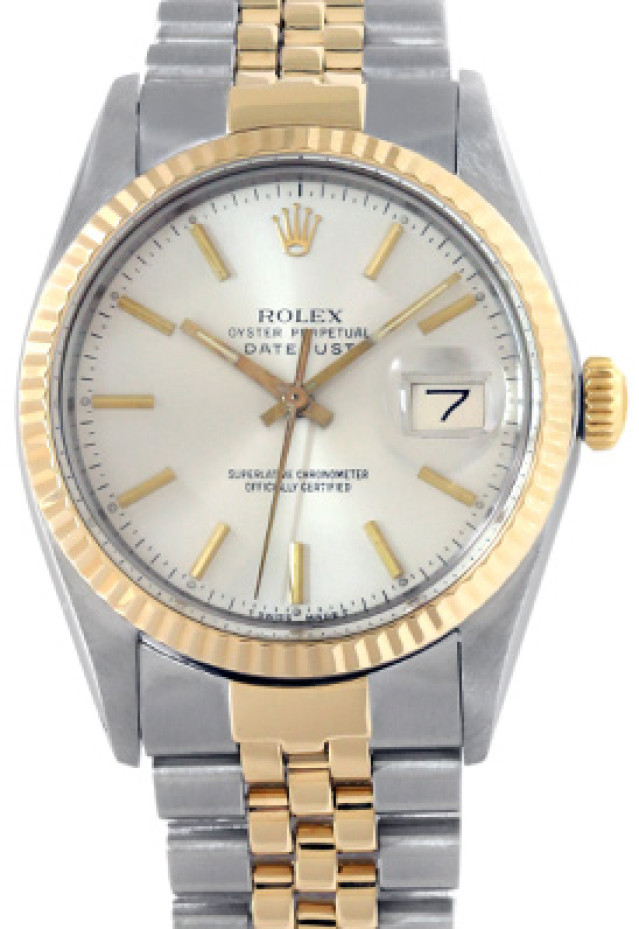 Rolex 16013 Yellow Gold & Steel on Jubilee, Fluted Bezel Steel with Gold Index