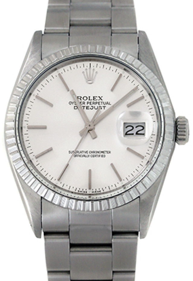 Rolex 16030 Steel on Oyster, Engine Turned Bezel Steel with Silver Index