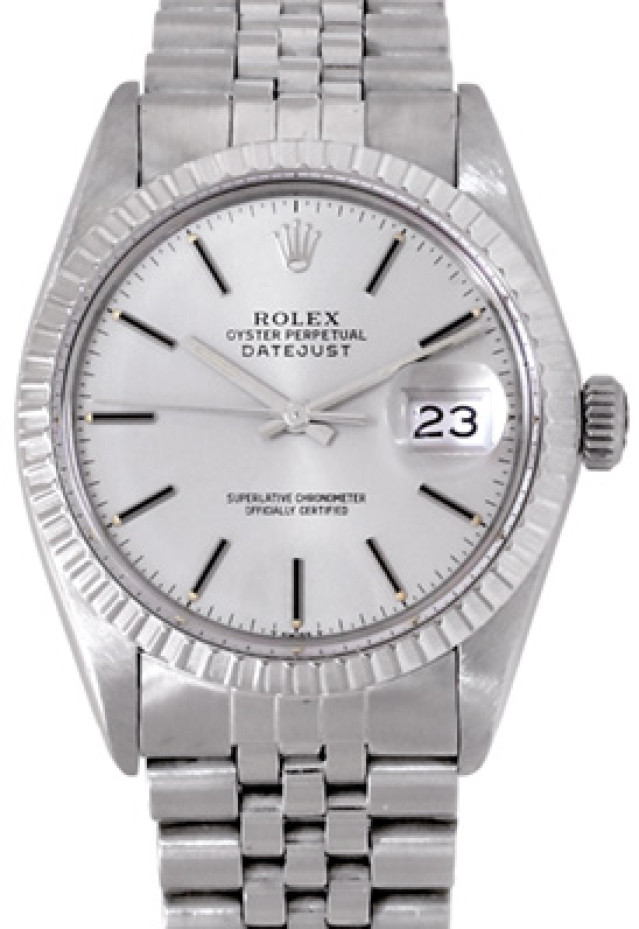 Rolex 16030 Steel on Jubilee, Finely Engine Turned Bezel Steel with Black Index