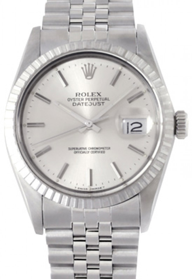 Rolex 16030 Steel on Jubilee, Finely Engine Turned Bezel Steel with Silver Index