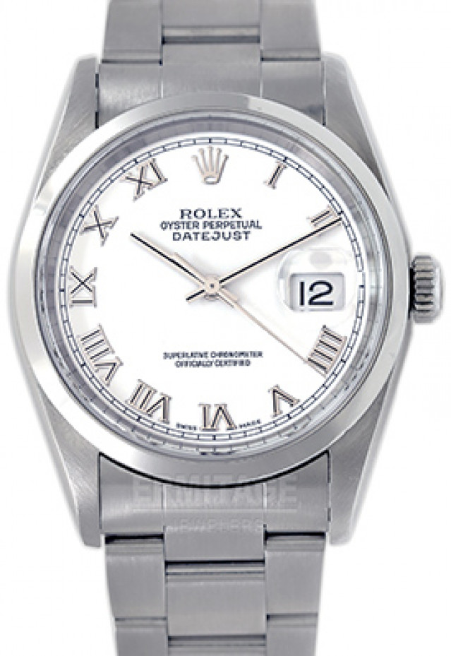 Rolex 16220 Steel on Oyster, Smooth Bezel White with Silver Arabic